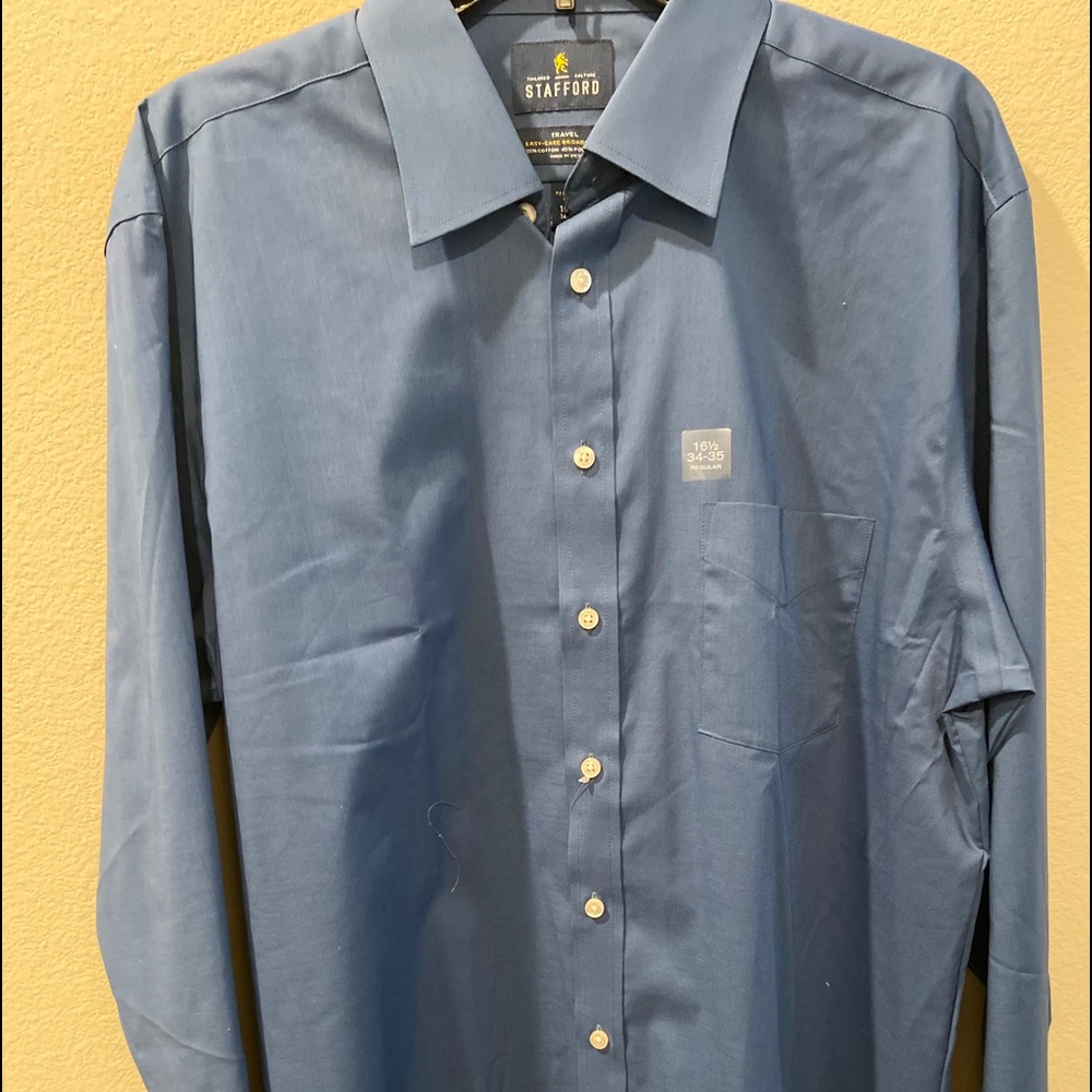 Blue Stafford Buttoned Up